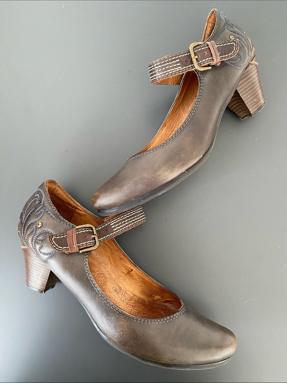 PIKOLINOS Brown Leather Mary Jane Strap Heels 41 (US 10-10.5) - Picture 2 of 14
